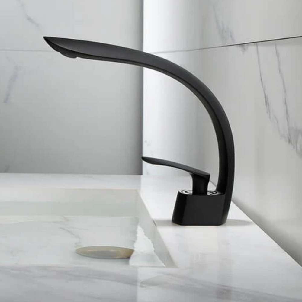 Gorgeous Faucet! - Deck Mounted Basin Faucet, matte black- new!, never installed
